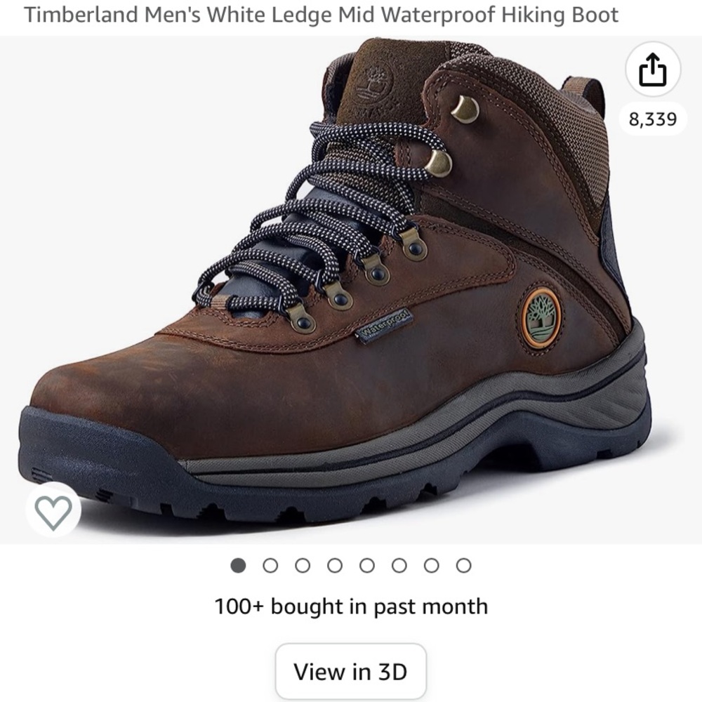 Timberlands Men’s White Ledge Mid Waterproof Hiking Boot